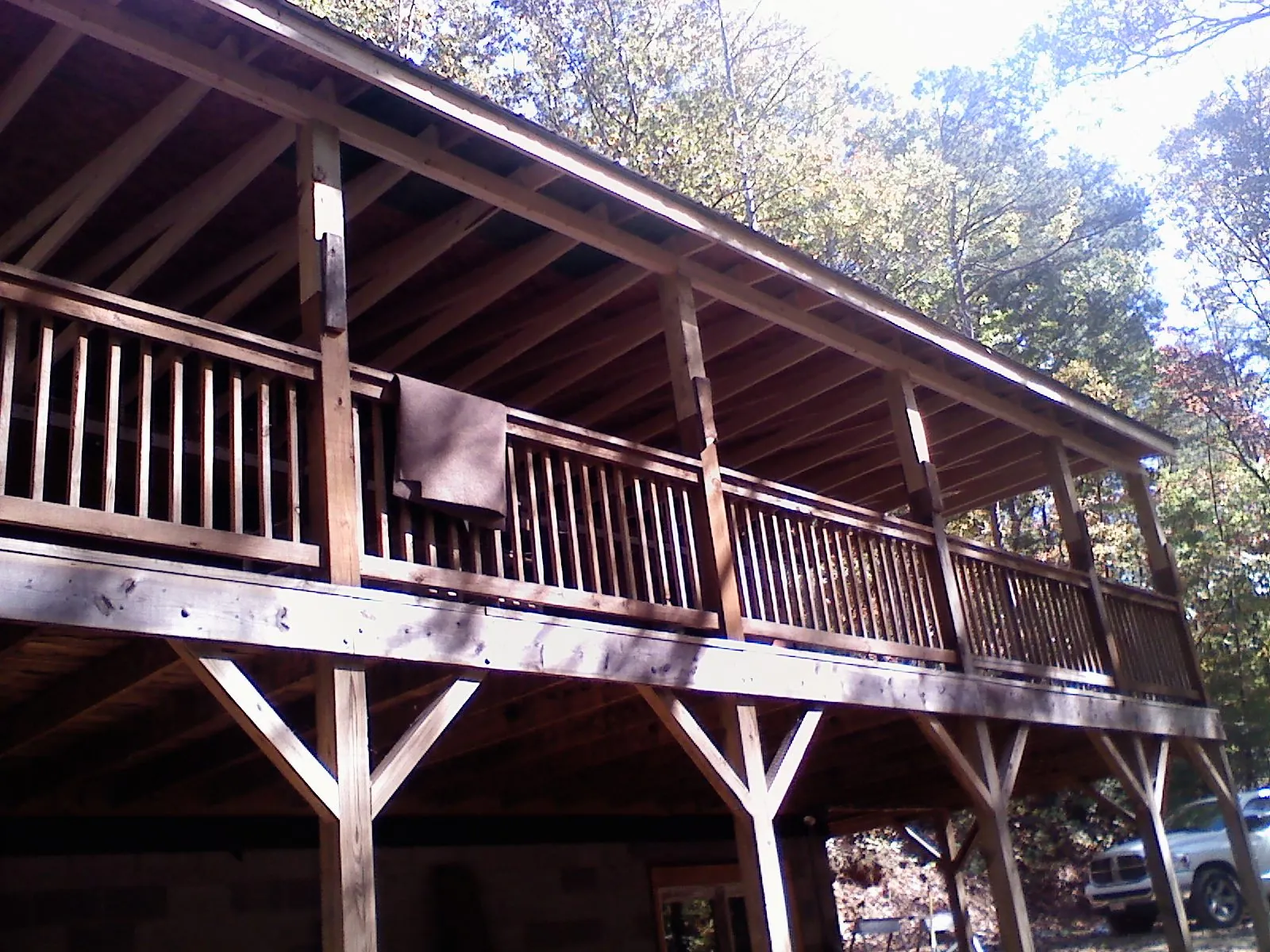 Timber framing under a new elevated porch and deck — Roof Leak Repair in Summerville by Roofing Brothers